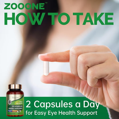 zooone- 120pcs Lutein Eye Vitamins Supplement for Macular Health and Dry Eye, Contains Lutein, Zinc, Vitamins C/E & Zeaxanthin to Support Eye Health